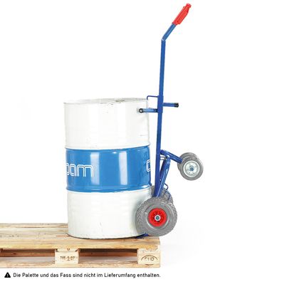 Rollcart Fasskarre mit zwei Stuetzrollen und Vollgummibereifung
