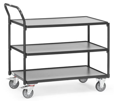 Fetra Tischwagen mit 3 Etagen 1000x600mm Ladeflaeche Grey Edition