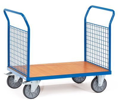 Fetra Multivario Doppel-Stirnwandwagen in Buchendekor mit Drahtgitter 1200x800mm Lad