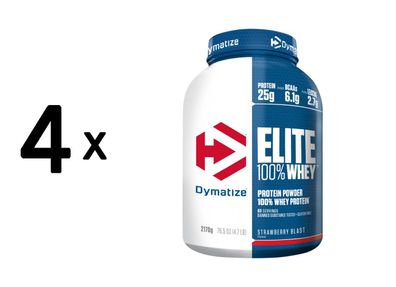 4 x Dymatize Elite Whey (2170g) Strawberry Blast