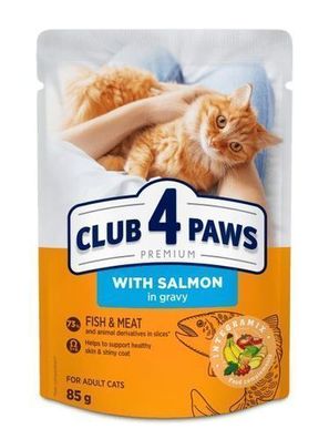 CLUB 4 PAWS KATZE Beutel 85 g Lachs in Soße