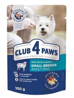 CLUB 4 PAWS HUND Beutel 100 g für kleine Rassen Lammfleisch