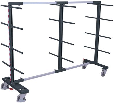VARIOfit Tragarmwagen zweiseitig 840-3200mm breit Anthrazitgrau RAL 7016