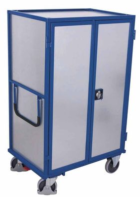 VARIOfit geschlossener Etagenwagen 1045x685mm fest verschweist Enzianblau RAL 5010