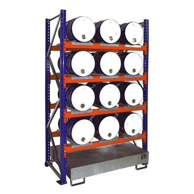 Bauer Anbauregal 3007 fuer Faesser mit 4 Ebenen, Auffangwanne ohne Gitterrost, 12x60