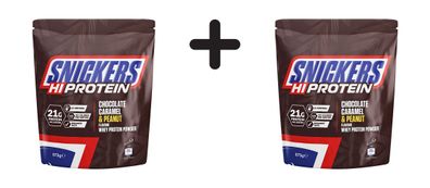 2 x Mars Protein Snickers Protein Powder (875g) Chocolate, Caramel and Peanut Flavour