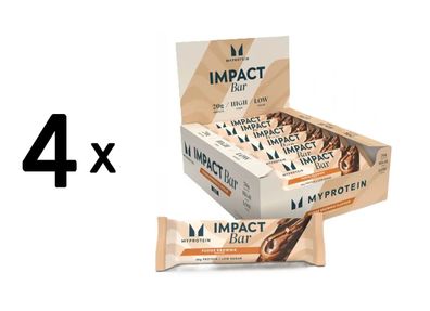 4 x Myprotein Impact Protein Bar (12x64g) Fudge Brownie