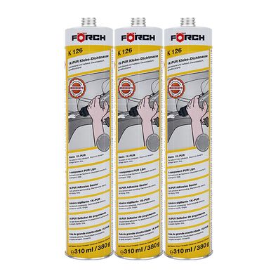 3x FOERCH K126 1K-PUR KLEBE-DICHTMASSE 0.31 LTR Karosserie Spoiler