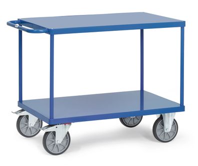 Fetra Tischwagen mit Stahlblechplatten 2 Etagen 1000x700mm Ladeflaeche