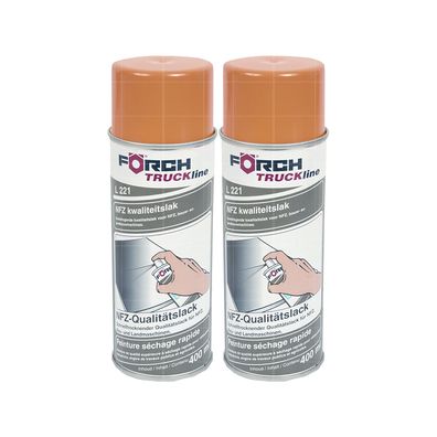 2x FOERCH NFZ-QUALITÄTSLACK L221 0.4 LTR Lackspray Landmaschinen Bau