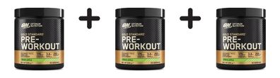 3 x Optimum Nutrition Gold Standard Pre-Workout (330g) Green Apple