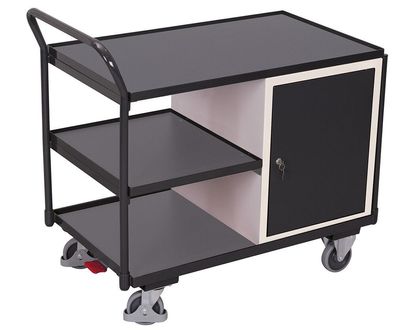 VARIOfit Werkstattwagen mit gebogenen Schiebegriff und 3 Ladeflaechen 985x590mm RAL