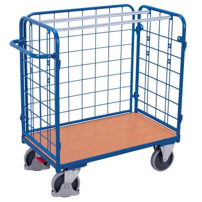 VARIOfit Paket-Dreiwandwagen, niedrig, seitlich vergittert Ladeflaeche 1000x600mm En