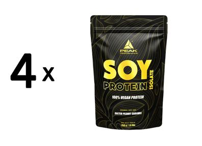 4 x Peak Soy Protein Isolate (750g) Salted Peanut Caramel