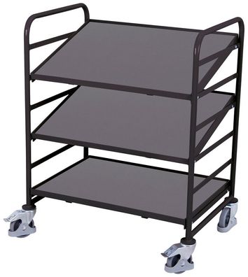 VARIOfit Eurokastenwagen mit 2 neigbaren Holzboeden 825x610mm RAL 7016 Anthrazitgrau