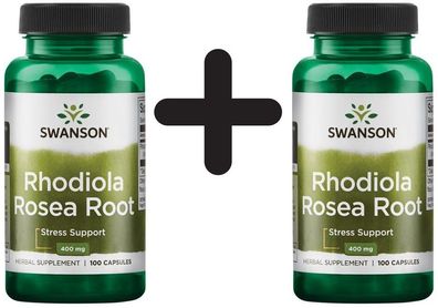 2 x Swanson Rhodiola Rosea Root, 400mg - 100 caps