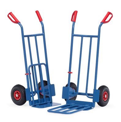 Fetra Stahlrohrkarre mit Klappschaufel, Hoehe 1150mm, mit Vollgummi-Bereifung