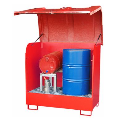 Bauer Gefahrstoff-Depot GD-B fuer Ausenbereich mit Spritzschutzwand und GFK-Haube, F