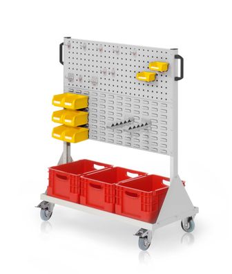 Kappes RasterMobil® mobiler Arbeitsplatzschrank Groese #3 1230x1000x500mm - 2x Loch