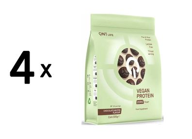 4 x QNT Vegan Protein Powder (500g) Chocolate Muffin