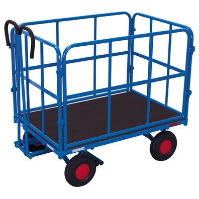 VARIOfit Handpritschenwagen mit 4 Rohrgitterwaenden und Luftbereifung 1140x800mm