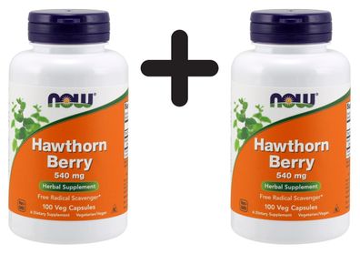 2 x NOW Foods Hawthorn Berry, 540mg - 100 vcaps