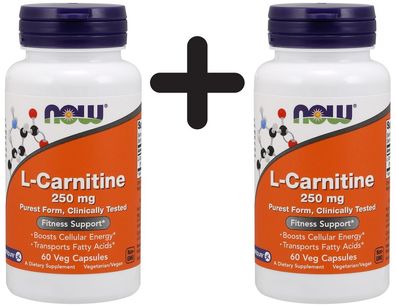 2 x NOW Foods L-Carnitine, 250mg - 60 caps
