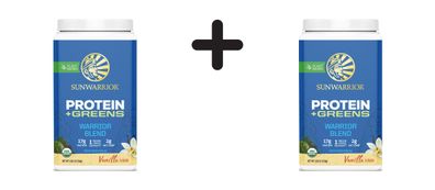 2 x Sunwarrior Warrior Blend + Greens Organic (750g) Vanilla