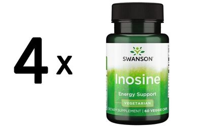 4 x Swanson Inosine, 500mg - 60 vcaps