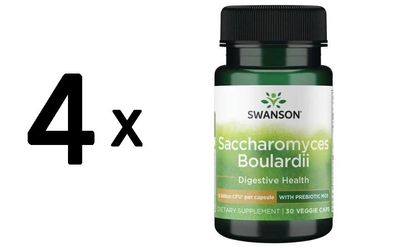 4 x Swanson Saccharomyces Boulardii - 30 vcaps