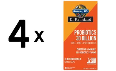4 x Garden of Life Dr. Formulated Probiotics 30 Billion - 30 mini vcaps