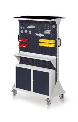 Kappes RasterMobil® mobiler Arbeitsplatzschrank Groese #4 1580x1000x500mm 2x Lochpl