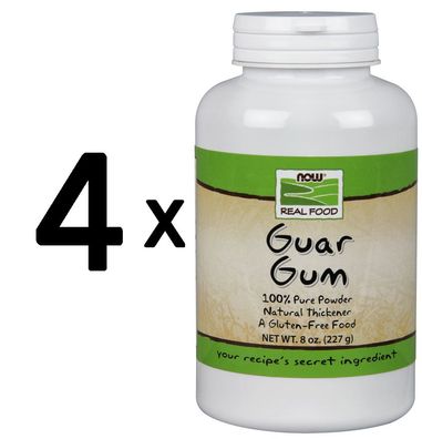 4 x NOW Foods Guar Gum, 100% Pure Powder - 227g