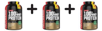 3 x Nutrend 100% Whey Protein, Banana + Strawberry - 2250g