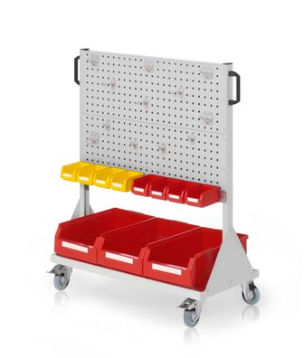 Kappes RasterMobil® mobiler Arbeitsplatzschrank Groese #3 1230x1000x500mm - 4x Loch