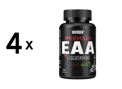 4 x Weider Premium EAA + L-Glutamine (180 Caps)