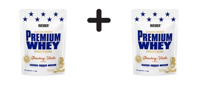 2 x Weider Premium Whey (500g) Strawberry-Vanilla
