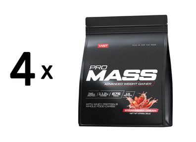4 x VAST Pro Mass Advanced Weight Gainer (2700g) Strawberry Cream
