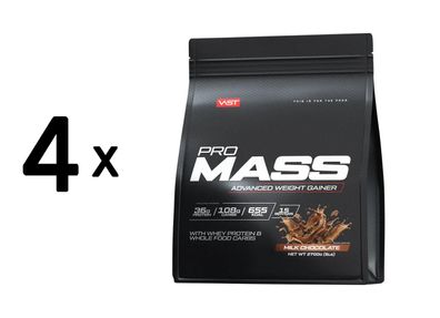 4 x VAST Pro Mass Advanced Weight Gainer (2700g) Milk Chocolate