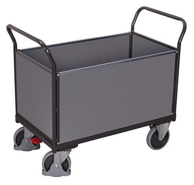 VARIOfit Vierwandwagen mit Holzwaenden 850x450mm Anthrazitgrau RAL 7016