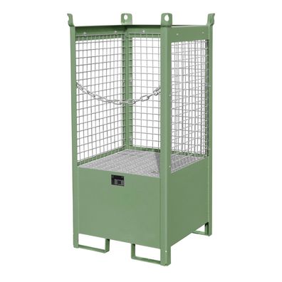 Bauer Fass-Stapelpalette FSP-1 D, Drahtgitterwaende, Resedagruen