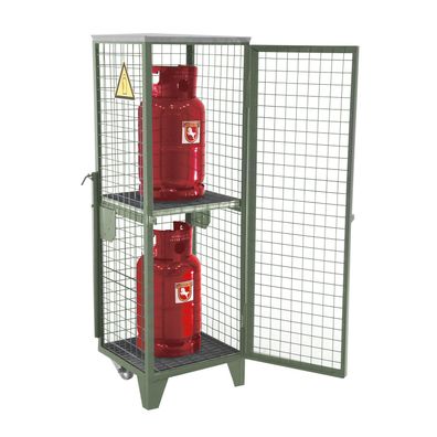 Bauer Gasflaschen-Depot GFD-R 2, Mausgrau, 2 Tueren, Drahtgitter fuer 2x 11 kg-Gasfl
