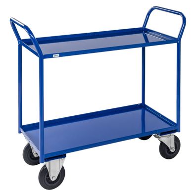 Kongamek Etagenwagen voll verschweisst in blau mit 2 Boeden 940x440mm Ladeflaeche un