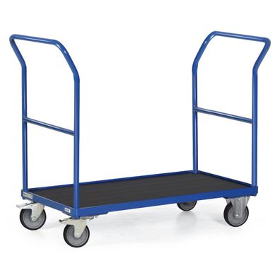 Bako Logistiksysteme Plattformwagen F300 mit 2 Schiebebuegeln und Bordkante 1000x600