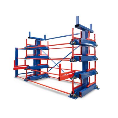 RR Industrietechnik Roll-Aus-Regal einseitg Typ RRA-D25 2x4 Lagerebenen plus Dachabl