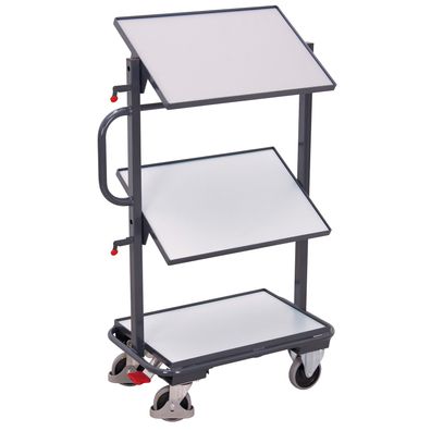 VARIOfit ESD Beistellwagen mit 3 Boeden, neigbar 610x410mm