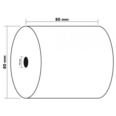 30x Exacompta Thermorollen 1-lagig thermisch 55g/m² 80mm x 76m x 80mm - 40808E