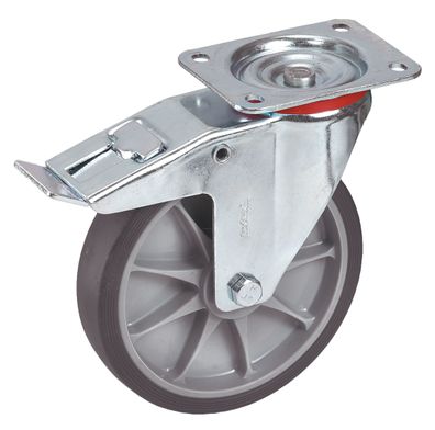 Fetra TPE Lenkrolle mit Feststeller, 200x40 mm Radgroese [Sonderaktion]