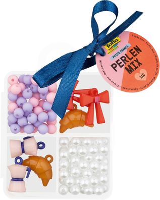 folia 32027 - Perlen Mix PETITE FRANCE, 110 Stück | Kunststoffperlen zum Auffädeln, c