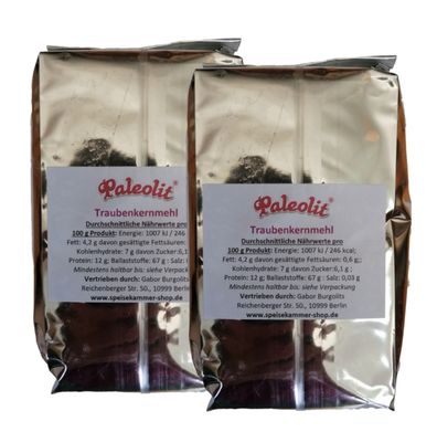 600g Traubenkernmehl (2x300g) OPC Rohkostqualität 100 % Naturrein Fein Gemahlen